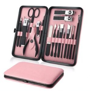 Elegant Premium Care Set – A complete manicure and pedicure grooming kit with high-quality stainless steel tools in a stylish case.