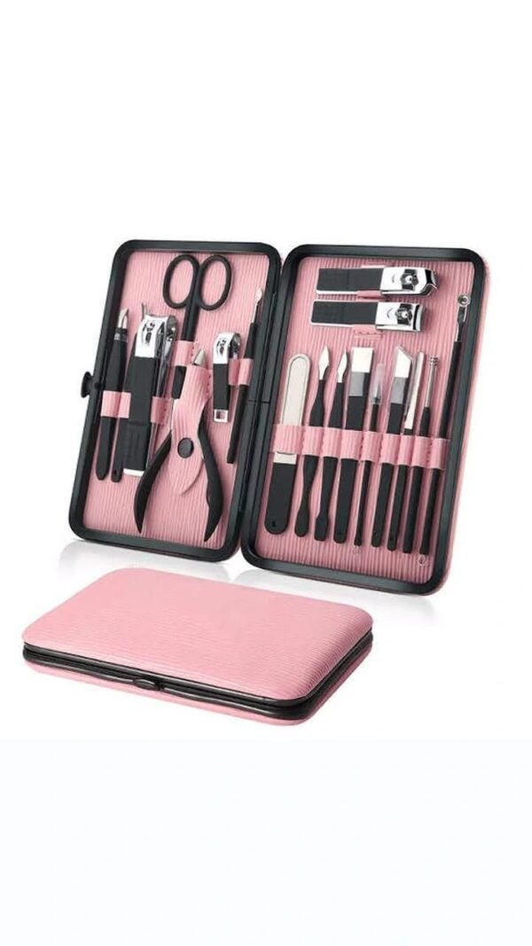 Elegant Premium Care Set – A complete manicure and pedicure grooming kit with high-quality stainless steel tools in a stylish case.