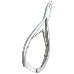 High-quality stainless steel nail nipper with sharp blades and ergonomic grip for precise trimming of thick and ingrown nails.