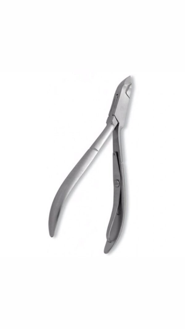 Premium stainless steel nail nipper with ergonomic grip and sharp blades for precise trimming of fingernails, toenails, and ingrown nails.