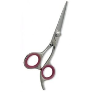 Stainless Steel Hair Scissor with ergonomic handle and soft grip for professional cutting.