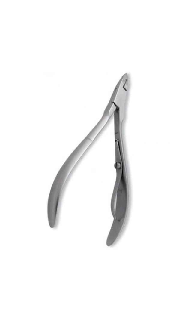 Stainless steel professional nail nipper with sharp blades for precise nail trimming.