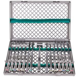 Advanced Dental Implant Kit – Professional Surgical Extraction Instruments in a Sterilization Tray