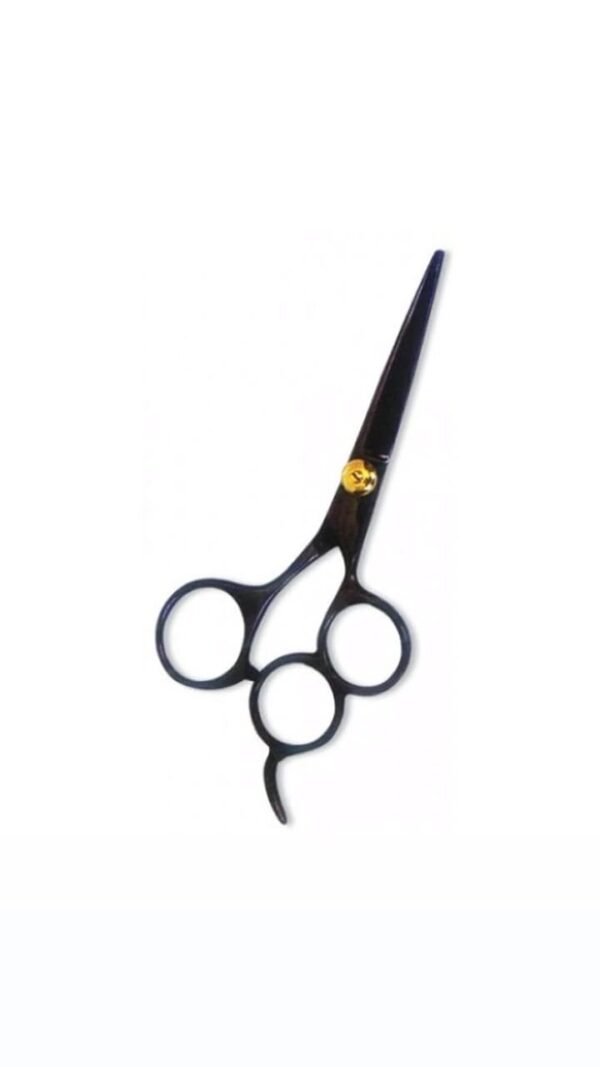 Black Professional Barber Scissors with Ergonomic Handle and Sharp Blades